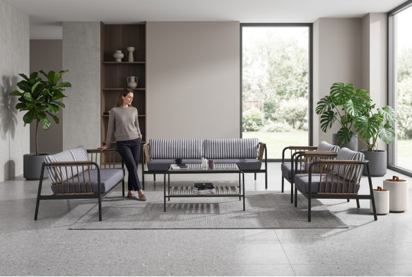 Sofa 3 2 miejsce do siedzenia Luksusowa trzyosobowa sofa Fotel Design Meble Set 5 szt. Szary Nowy