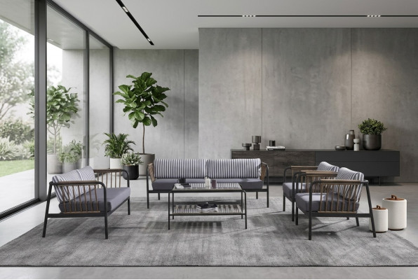 Sofa 3 2 miejsce do siedzenia Luksusowa trzyosobowa sofa Fotel Design Meble Set 5 szt. Szary Nowy