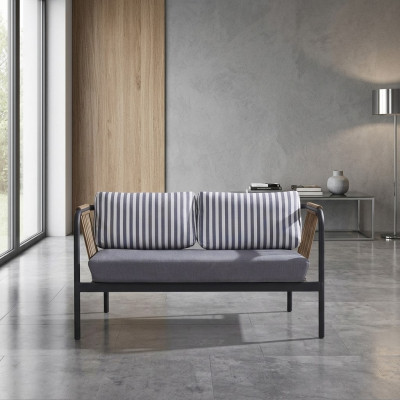 Sofa 2 miejsce do siedzenia Luksusowe Sofy Nowoczesny Materiał Meble Design Szara Ławka Designer