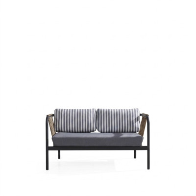 Sofa 2 miejsce do siedzenia Luksusowe Sofy Nowoczesny Materiał Meble Design Szara Ławka Designer