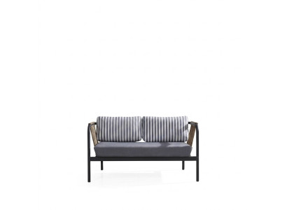 Sofa 2 miejsce do siedzenia Luksusowe Sofy Nowoczesny Materiał Meble Design Szara Ławka Designer