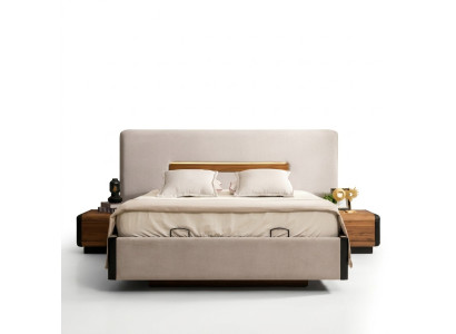 Łóżko Meble Design łóżko Podwójne łóżko Luxury Sypialnia Włókienniczy Drewno Nowe