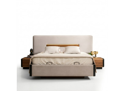 Łóżko Meble Design łóżko Podwójne łóżko Luxury Sypialnia Włókienniczy Drewno Nowe