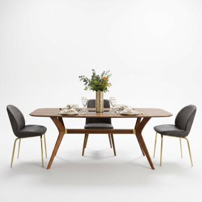 Stół obiadowy w stylu włoskim 4x Krzesła Drewno Tabela zestaw do jadalni Modern Design 5-częściowy