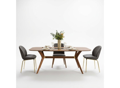 Stół obiadowy w stylu włoskim 4x Krzesła Drewno Tabela zestaw do jadalni Modern Design 5-częściowy