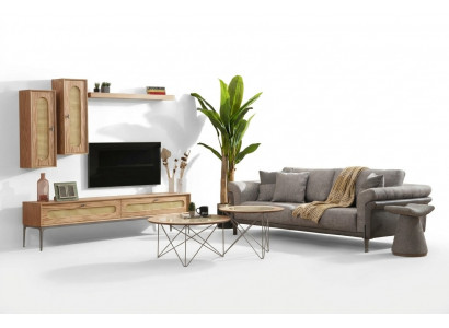tv Szafa Szafka niska rtv Meble Sofa 3 miejsce do siedzenia 2x Stoliki do urządzenia Ściana TV