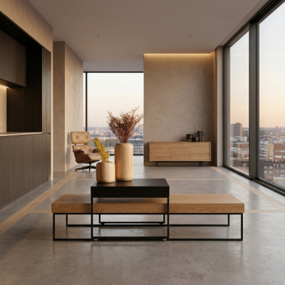 Loft Drewno stolik kawowy Tabela Stolik stół do salonu Drewno Tabela