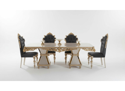 Zestaw do jadalni francuskiej sofa 4x Krzesła do jadalni Ustawić Meble 5-częściowe. ustawić