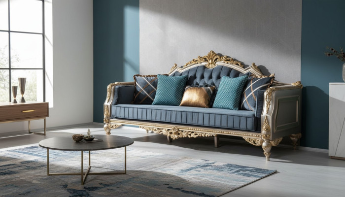 Designerska 3-miejsce do siedzenia w klasycznym stylu w salonie
