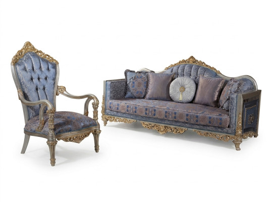 Sofa barokowa Chesterfield 3+1 miejsce do siedzenia stolik kawowy Zestaw sofowy Meble Podkładka