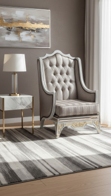 Klassish Fotel Luxury Designer Grey Włókienniczy 1 miejsce do siedzenia Podkładka Single Seater Meble Nowe
