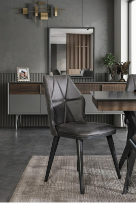 Szare Krzesło designerskie jadalnia Krzesła siedzisko krzesło fotel Włókienniczy Drewno
