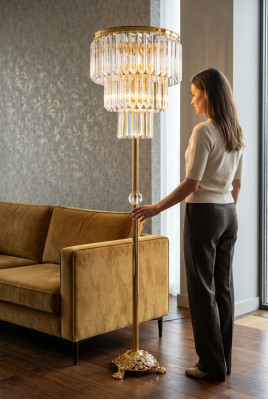 Lampa Podłogowa Lampa Złota Meble Lampa Stojąca Do Salonu Nowa Nowoczesna