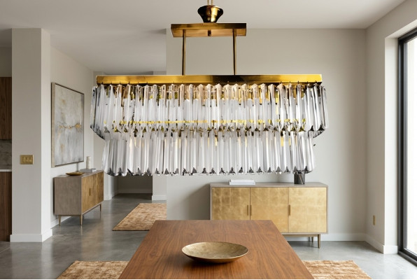 żyrandol Nowoczesny designerski sufit Luksusowy nowy salon Mosiądz