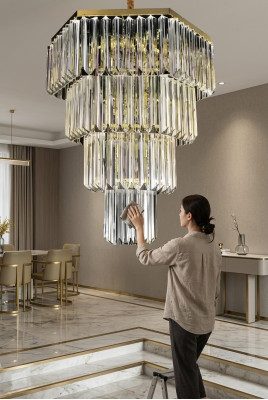 żyrandol styl nowoczesna lampa sufitowa projekt luksusowe nowe złoto