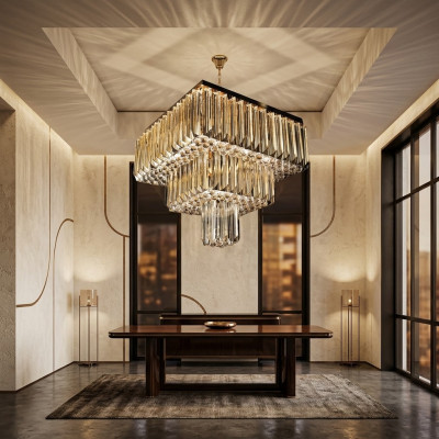 żyrandol Nowoczesna Lampa sufitowa Designerski nowy Złoty Luksusowy salon