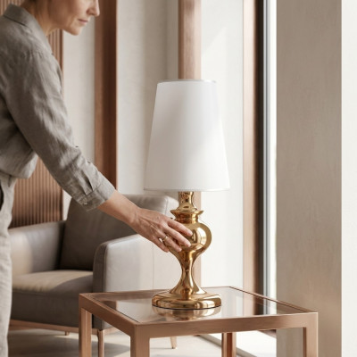 Lampa stołowa Biały Stolik nocny Nowy Styl Nowoczesne Biurko Salon