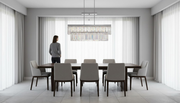 żyrandol Lampa sufitowa w stylu nowoczesnego salonu nowa szara