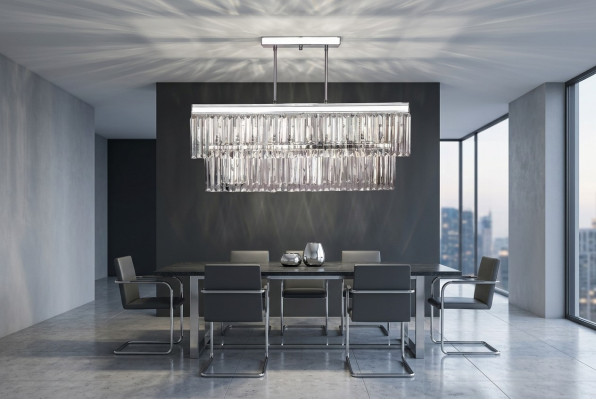 żyrandol Lampa sufitowa w stylu nowoczesnego salonu nowa szara