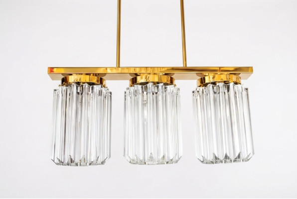 Nowoczesna żyrandolowa lampa sufitowa Duży Crystal Gold do salonu