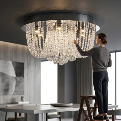żyrandol Kryształowa Lampa sufitowa nowa lampa wisząca żyrandol do salonu