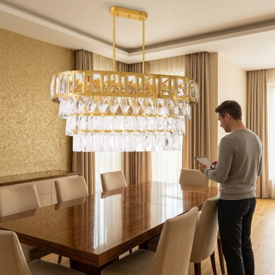 Owalna żyrandol Lampa sufitowa Lampa Lustre żyrandolowa lampa sufitowa kryształowa