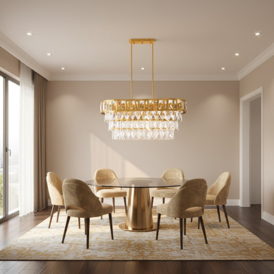 Owalna żyrandol Lampa sufitowa Lampa Lustre żyrandolowa lampa sufitowa kryształowa