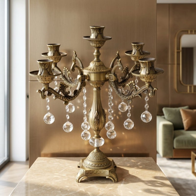 Kryształowa lampa stołowa luksusowa lampka nocna salon nowe złote nowoczesne
