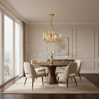 żyrandol Lustre Wisząca Lampa Wisząca Luksusowe Złote Lampy