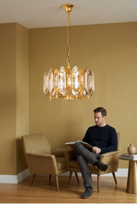 żyrandol Salon Styl Nowoczesny Lampa Złota Sypialnia Luksus