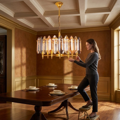żyrandol Gold Lampa sufitowa Lampa Lampa Złota lampa wisząca 60x75cm