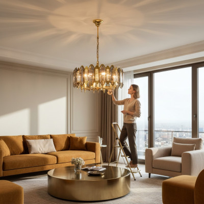 Lampa Lampa lampa wisząca Lampy kryształowy żyrandol do salonu 60x80
