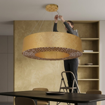 żyrandol Nowoczesny złoty salon Oświetlenie Lampa sufitowa Lampa