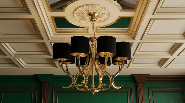 Lampa sufitowa do salonu Lampa sufitowa Lampa z czarnymi abażurami Lampa