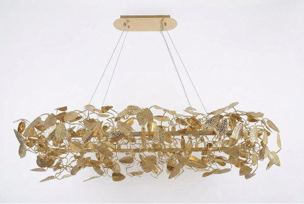 Lampa sufitowa Złota lampa wisząca do salonu Lampa sufitowa z materiału brąz