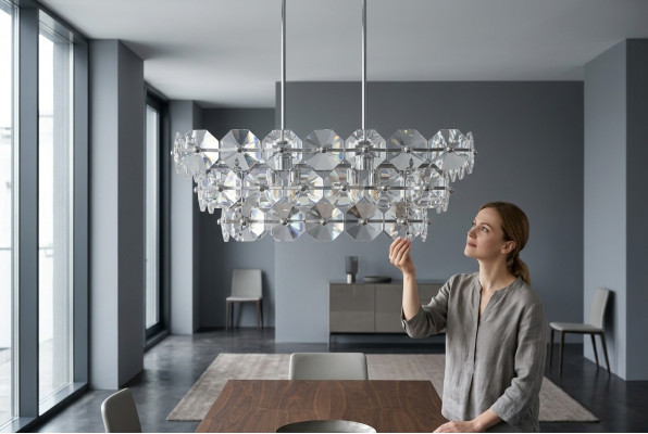 żyrandol Lampa sufitowa Lampa Oświetlenie Salonu Srebrna Lampy