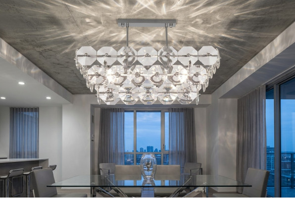 żyrandol Lampa sufitowa Lampa Oświetlenie Salonu Srebrna Lampy