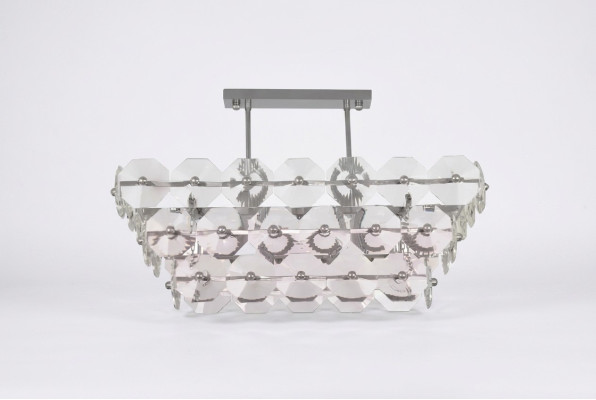 żyrandol Lampa sufitowa Lampa Oświetlenie Salonu Srebrna Lampy