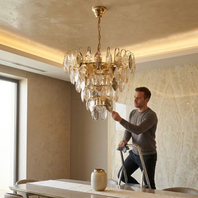 żyrandol złota Lampa sufitowa Lampa Lampy salon 50x58