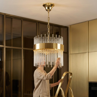 Lampa sufitowa Piękny żyrandol do salonu nowoczesny złoty