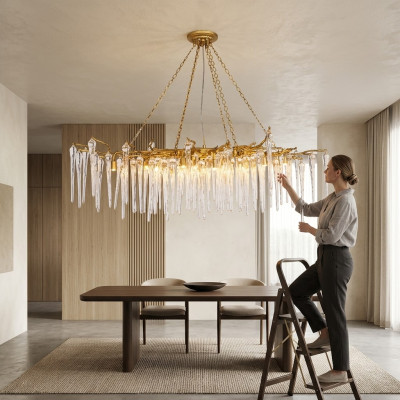 Lampa sufitowa Szkło Lampa sufitowa salon Lampa Lampa Tropics kryształ