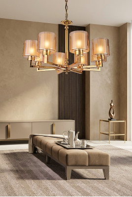 żyrandol styl nowoczesna lampa sufitowa piękna lampa złota nowy luksus