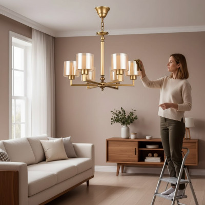 Lampa sufitowa do salonu lampy sufitowe z jasnym kloszem Lustre Glass luksusowe