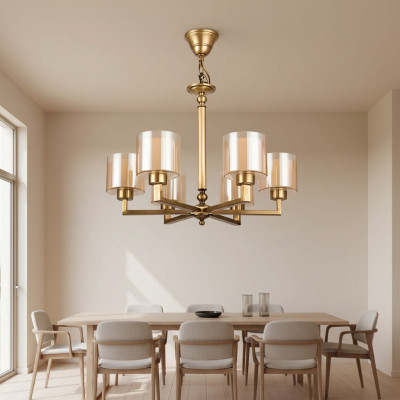 Lampa sufitowa do salonu lampy sufitowe z jasnym kloszem Lustre Glass luksusowe