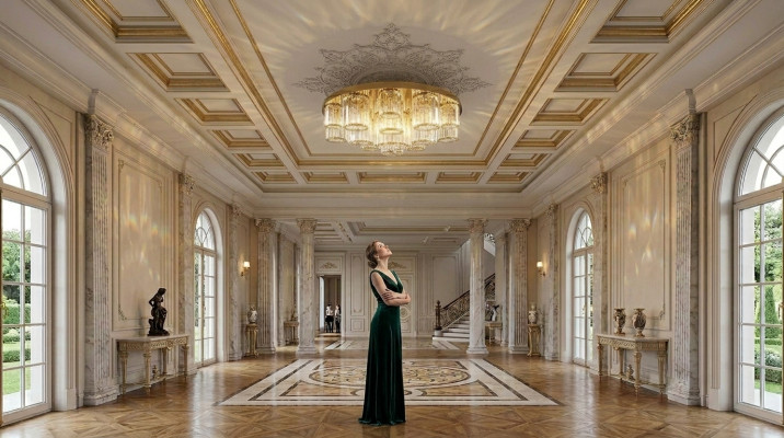 Okrągła żyrandol Lampa sufitowa Lustre Lampa sufitowa do salonu Złota