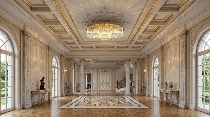 Okrągła żyrandol Lampa sufitowa Lustre Lampa sufitowa do salonu Złota