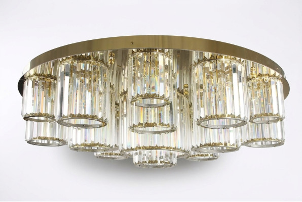 Okrągła żyrandol Lampa sufitowa Lustre Lampa sufitowa do salonu Złota