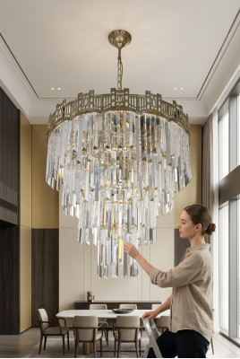 żyrandol Styl Nowoczesne Lampy Sufitowe Salon Kryształowy Luksus