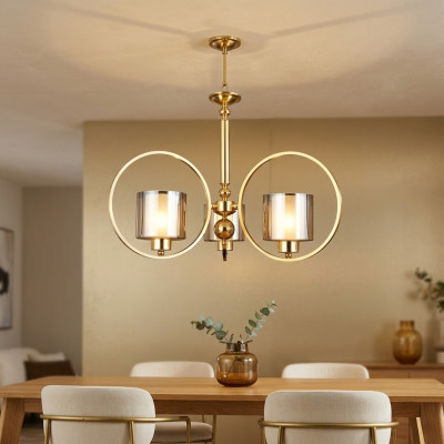 Lampa sufitowa lampa wisząca jasna złota do salonu w stylu nowoczesnym