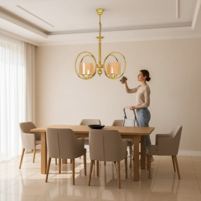 Lampa sufitowa w kolorze złotym luksusowy sufit ze szkła lustrzanego do salonu